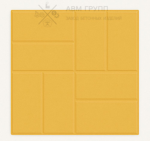 Тротуарная плитка "8 кирпичей" 400x400x50 желтая 400x400x50 Тротуарная плитка "8 кирпичей" 400x400x50 желтая 400x400x50