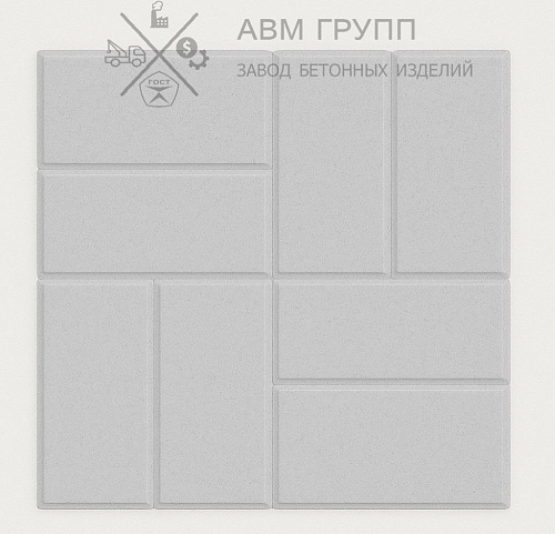 Тротуарная плитка "8 кирпичей" 400x400x50 серая 400x400x50 Тротуарная плитка "8 кирпичей" 400x400x50 серая 400x400x50